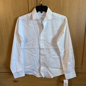 Calvin Klein Boys White Button Down Dress Shirt